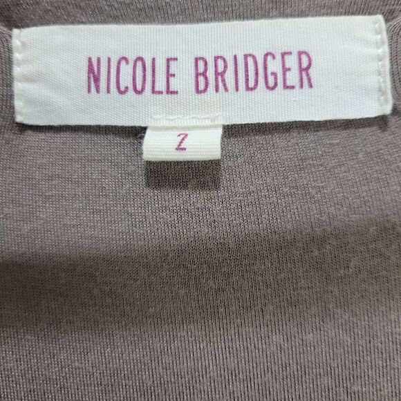 Nicole Bridger Gray-Brown Jersey Asymetric Hem Sleeveless Dress - Picture 3 of 10